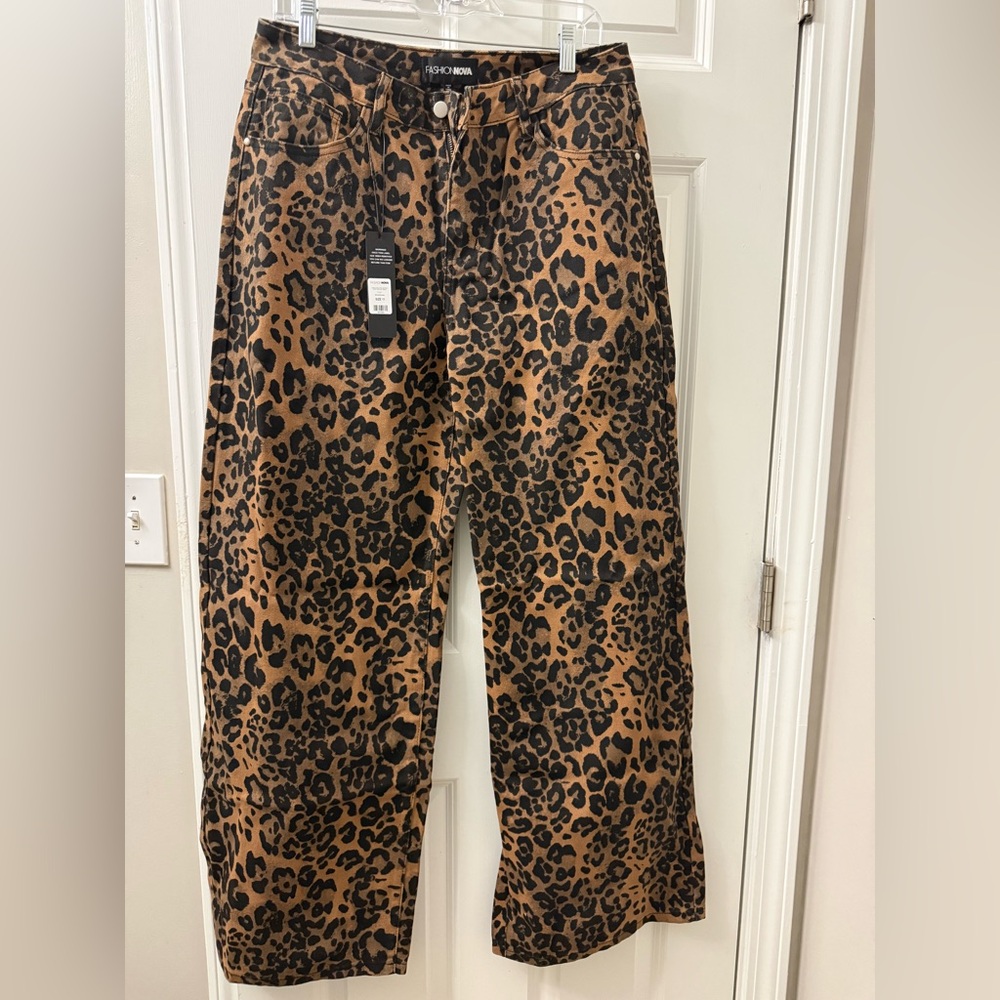 Fashion Nova Brown Leopard Print Jeans